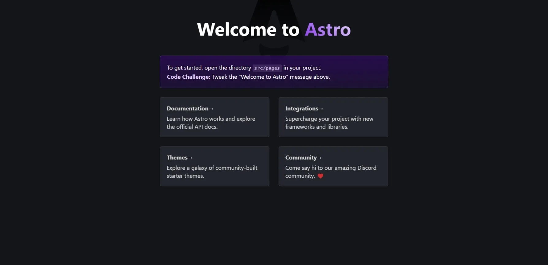 Example of an AstroJS pages