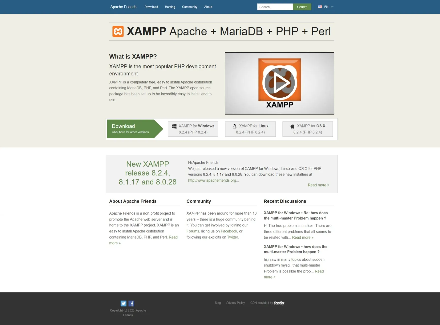XAMPP official website screenshot